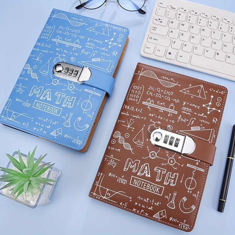 A5 Work Diary PU Leather Password Lock Notebook