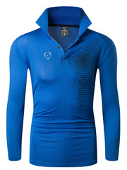 Men's Block Turndown Collar Casual Long Sleeve Shirt