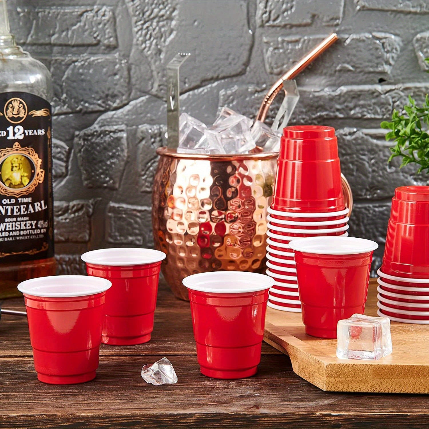 50pcs Disposable Mini Beer Pongs 2oz Shot Cups Drinking Cups Tableware Supplies
