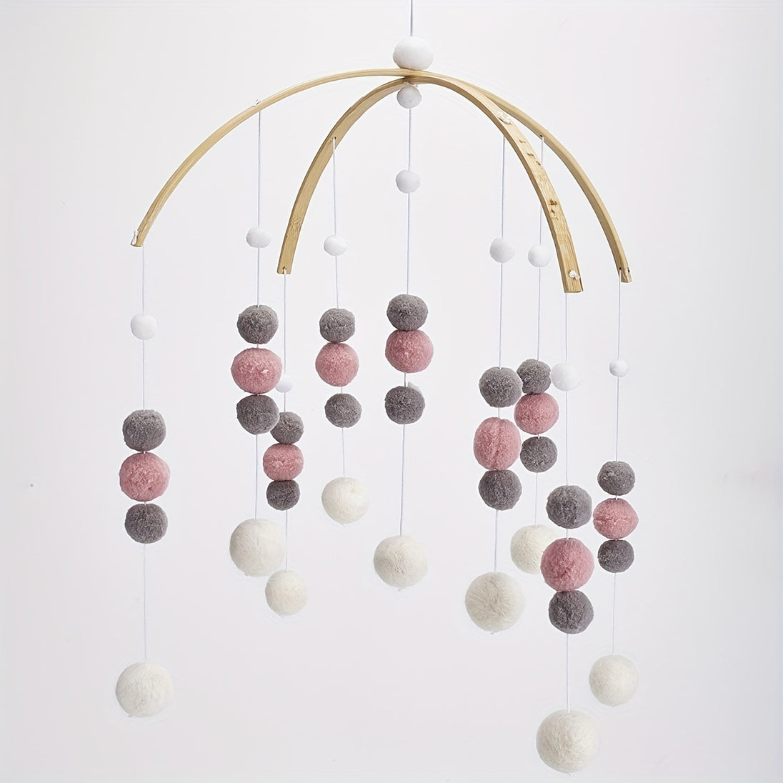 Baby Pomm Pomm Ball Mobile Phone Baby Mobile Felt Ball Bed Bell