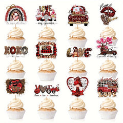 12pcs Wedding Party Cupcake Toppers With Sticks