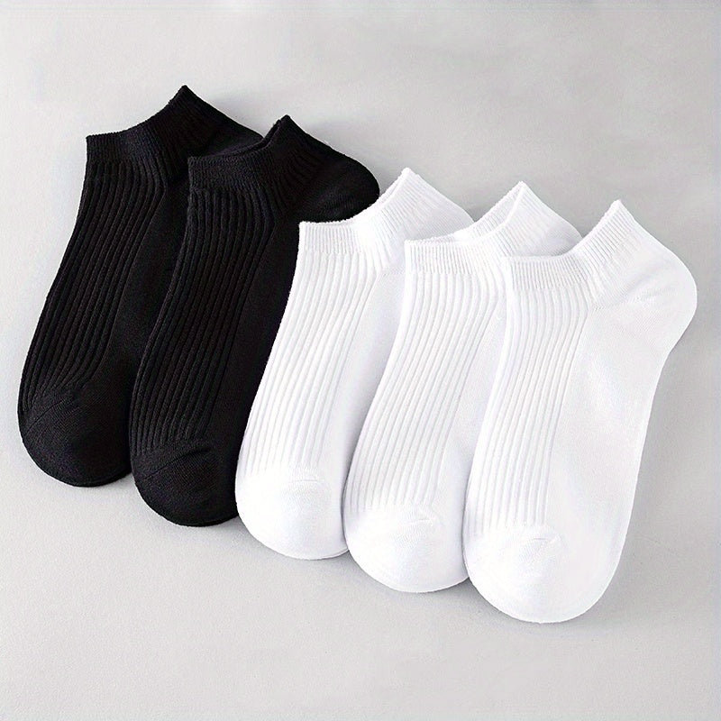 5 Pairs Ribbed Ankle Socks Soft Lightweight All Match Women's Stockings