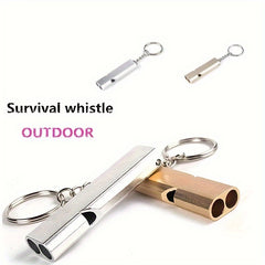 6pcs Double Frequency Alloy Aluminum Emergency Survival Whistle Keychain