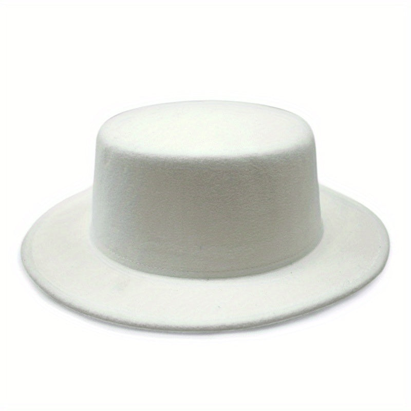 Flat Top Fedora Short Brim Jazz Sun Hat Classic Outdoor Sunscreen Unisex