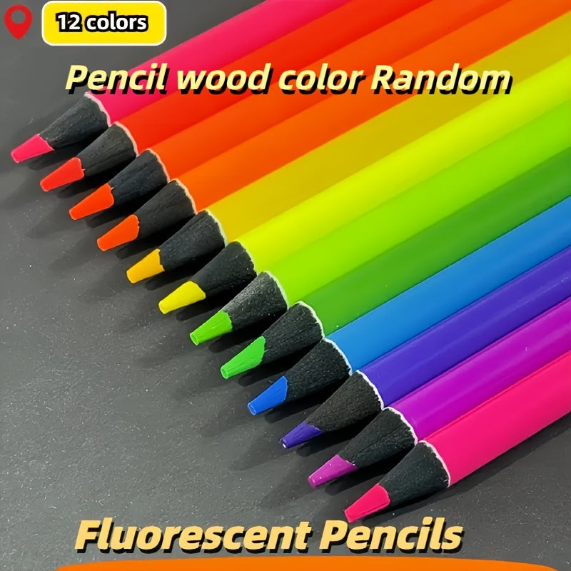 Neon Colored Pencils Set - Professional Drawing Pencil Set