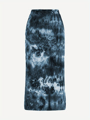  Tie-Dye Elastic Maxi Skirt