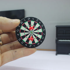 1:12 Scale Dartboard Model with Scoring Zones for Dollhouse Decor