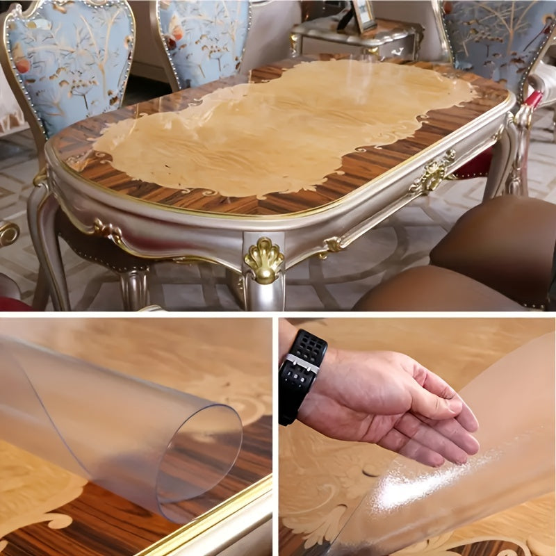 1pc PVC Square Tablecloth Table Protector Clear Plastic Table Protector Cover