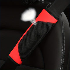 1pc PU Leather 3D Mesh Car Seat Belt Shoulder Protector Cover