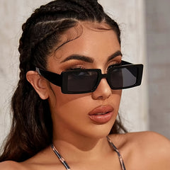 Vintage Women's Rectangular Sunglasses Small Frame Eyewear