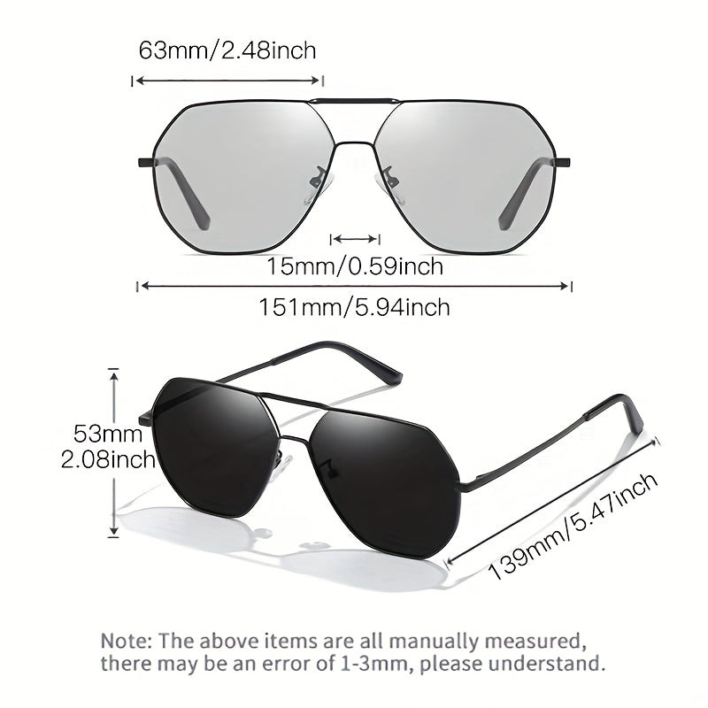 Men's Polarized Sunglasses Lightweight Metal Frame Driving Fishing Glasses
