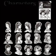 30 Sheets Retro Characters DIY Decoration Stickers - 6 Styles