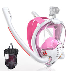 Full Face Snorkel Mask Double Tube Set Snorkeling Gear for Adults Youth Kids