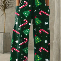 Women's Plus Graphic Print Wide Leg Pants