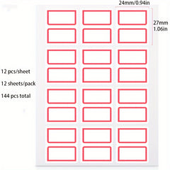 144 Pcs Folder Labels Self Adhesive Labeling Paper Name Sorting Stickers