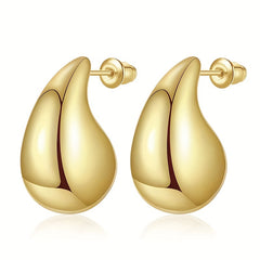 Chunky Plated Hypoallergenic Abstract Stud Earrings