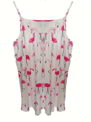 Spaghetti Strap Animal Print Top Sleeveless Cami