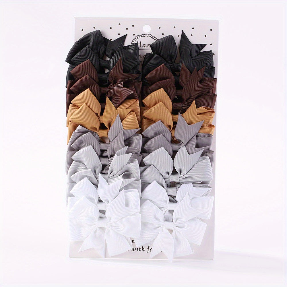 24pcs Baby Girls Bowknot Hair Clips Headwear Party Accessories