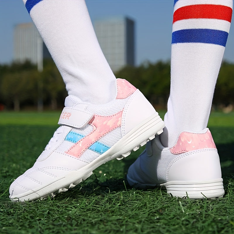 Boy's Non Slip TF Football Cleat With Hook And Loop Fastener