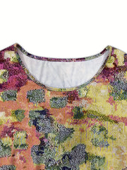 Casual Dress Women's Plus Print Long Sleeve Dress