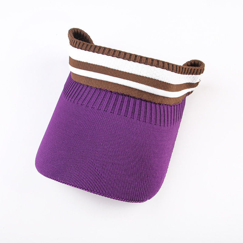 Cotton Knitted Summer Visor Hat Sunscreen Wide Brim Sports Beach Hats