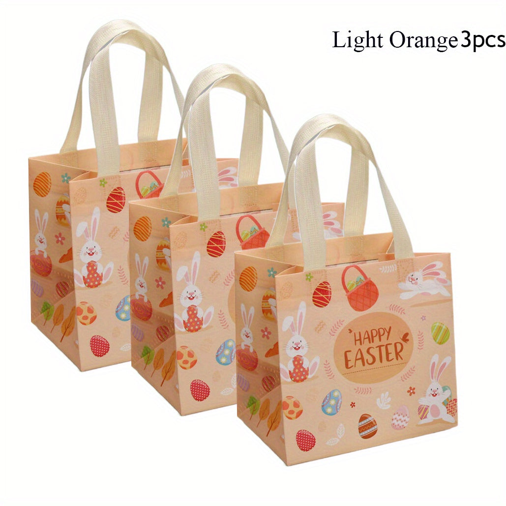6PCS Easter Gift Bags Reusable Tote Bags Grocery Shopping Bunny Egg Totes
