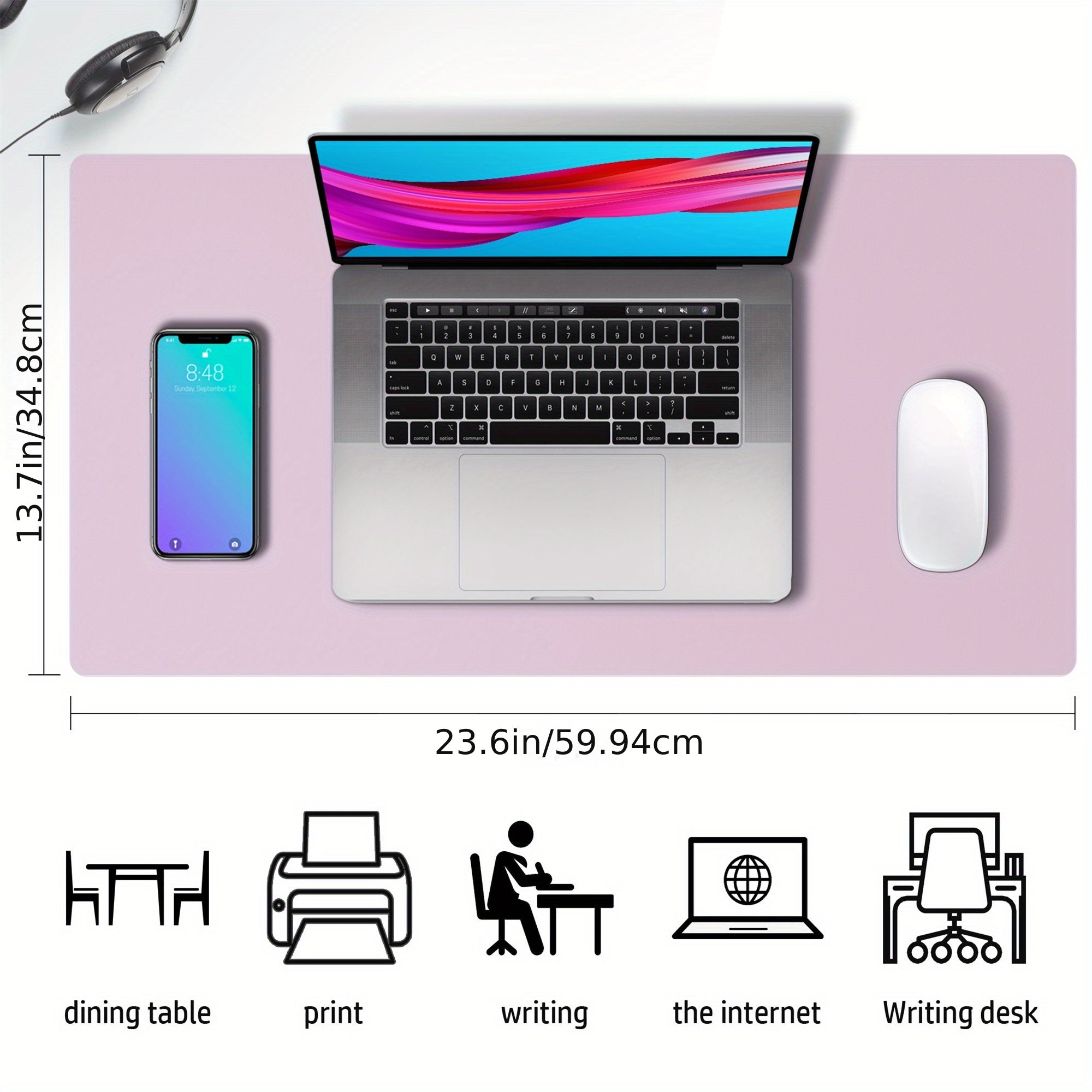 Leather Desk Pad Protector Mouse Pad Office Desk Mat Non Slip Waterproof