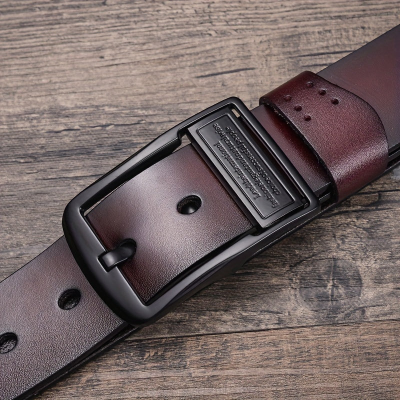 Men's Leather Belt Pin Buckle Waist Strap