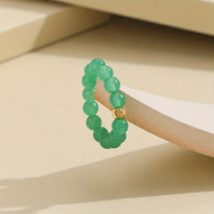 Natural Bead Ring 18k Plated Waterish Stacking Jewelry