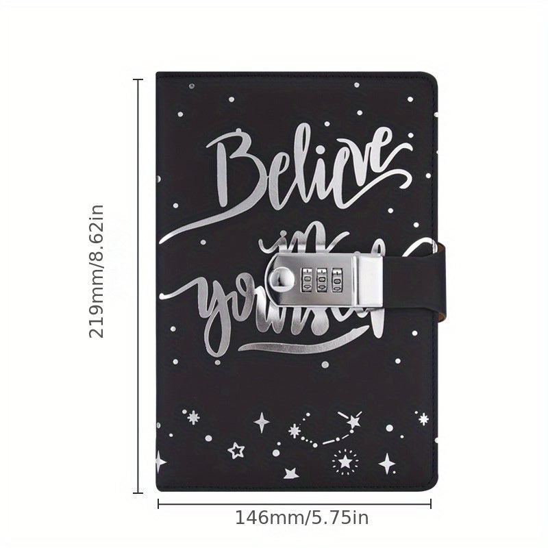 A5 Business Office PU Leather Lock Notebook
