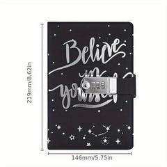 A5 Business Office PU Leather Lock Notebook