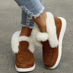 Women's Snow Shoes Warm Faux Fur Trim Winter Boots