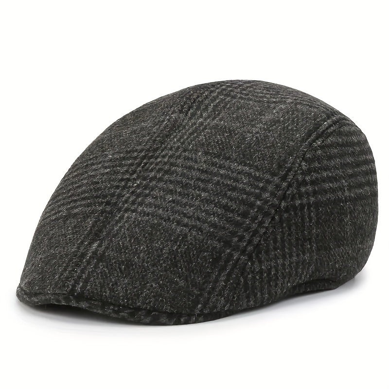 Retro Plaid Warm Cap for Men and Women