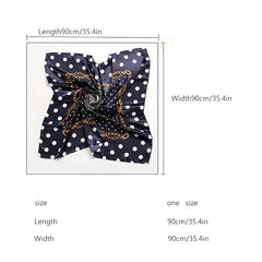 Polka Dot Vintage Bandana Silk Square Scarf Large Satin Shawl