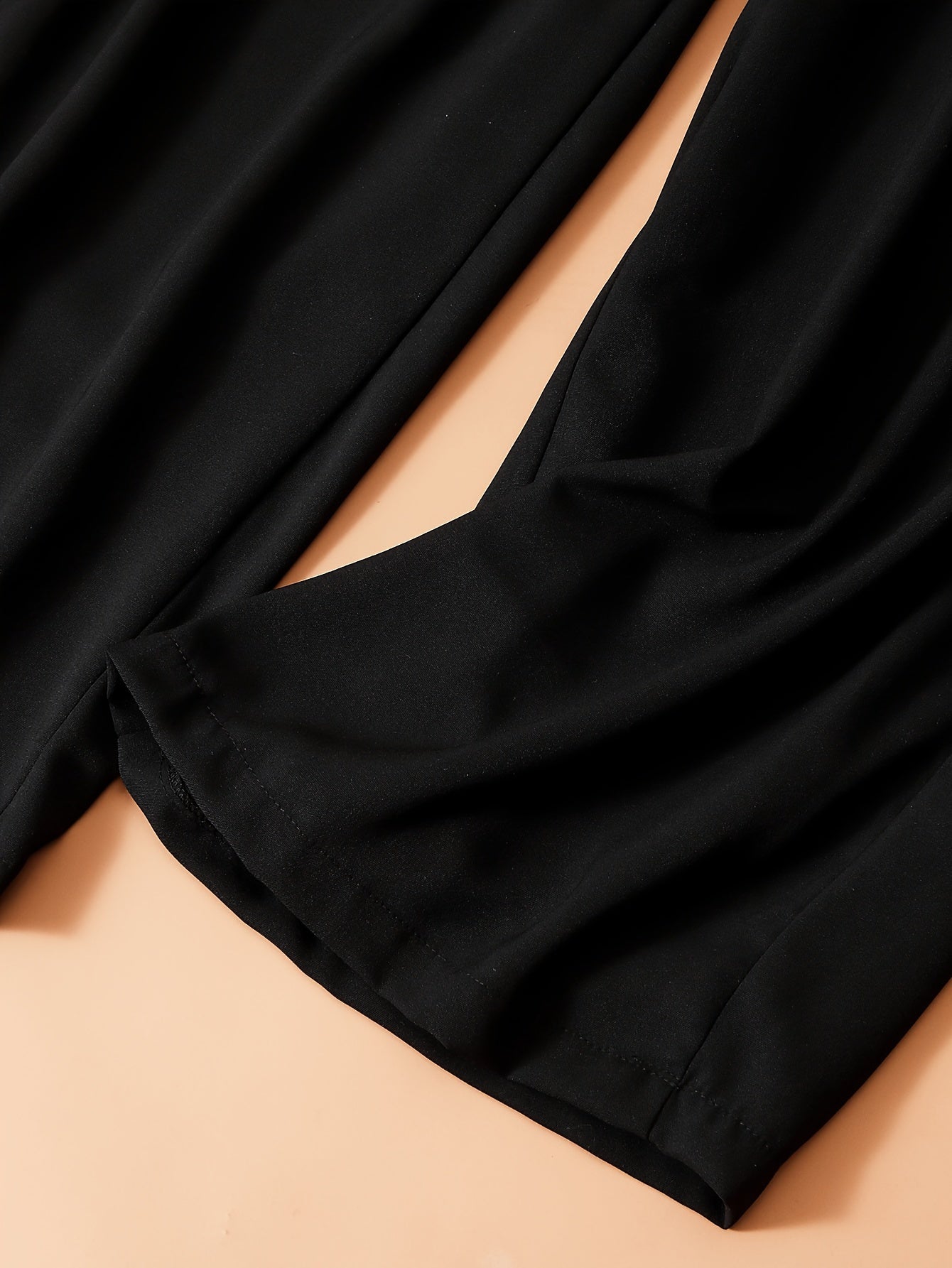  Wide Leg Trousers High Rise Elastic Button Detail