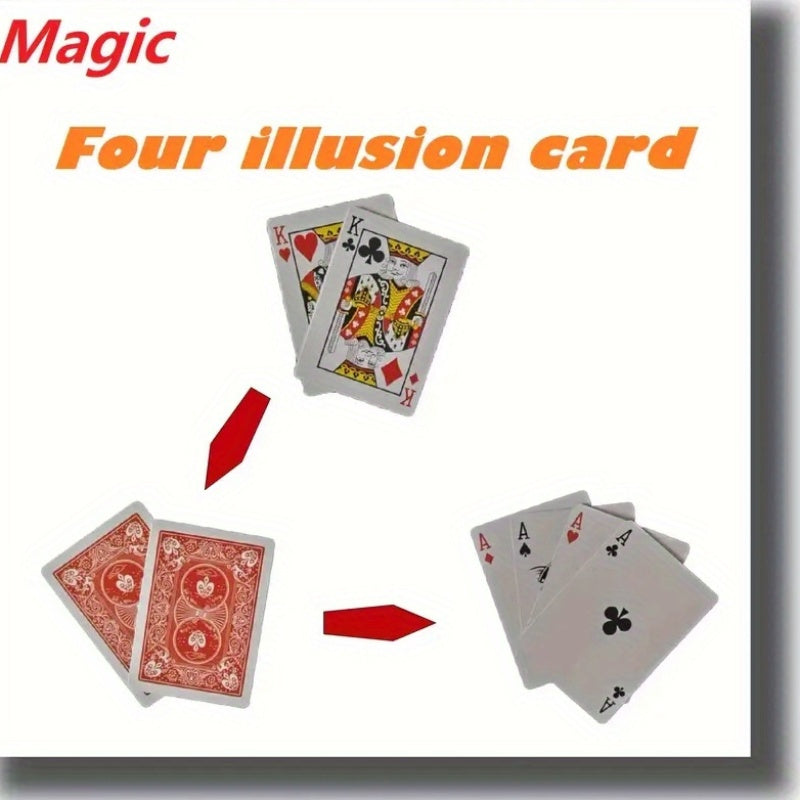 Magic Props Four Card Transformation Close Up Magic Tools
