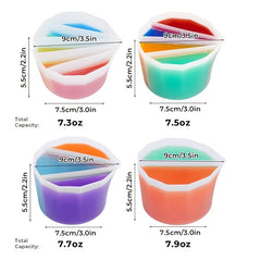 Fluid Art Split Cup 4 Pcs Reusable Silicone Split Pouring Cup