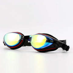 Electroplating Anti-fog HD Swimming Goggles Set with Cap, Nose Clip, Earplugs