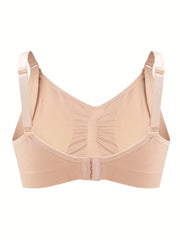 Solid Full Coverage Front Clasp Seamless Comfort Bra