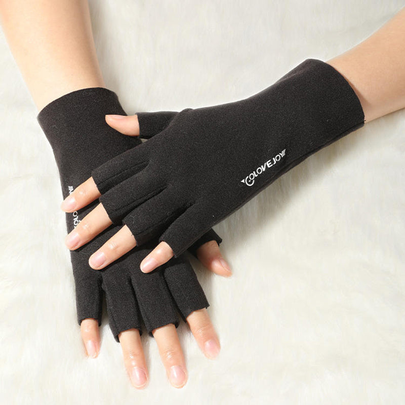 Winter Gloves Fingerless Fleece Lengthened Velvet Windproof Warm Gloves