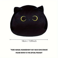 Adorable One Cat Plush Pillow with Purple Ears Soft Polyester Fabric