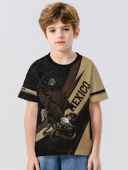 MEXICO Eagle 3D Print Children's Vitality T Shirt Boys Summer Sports Lightweight