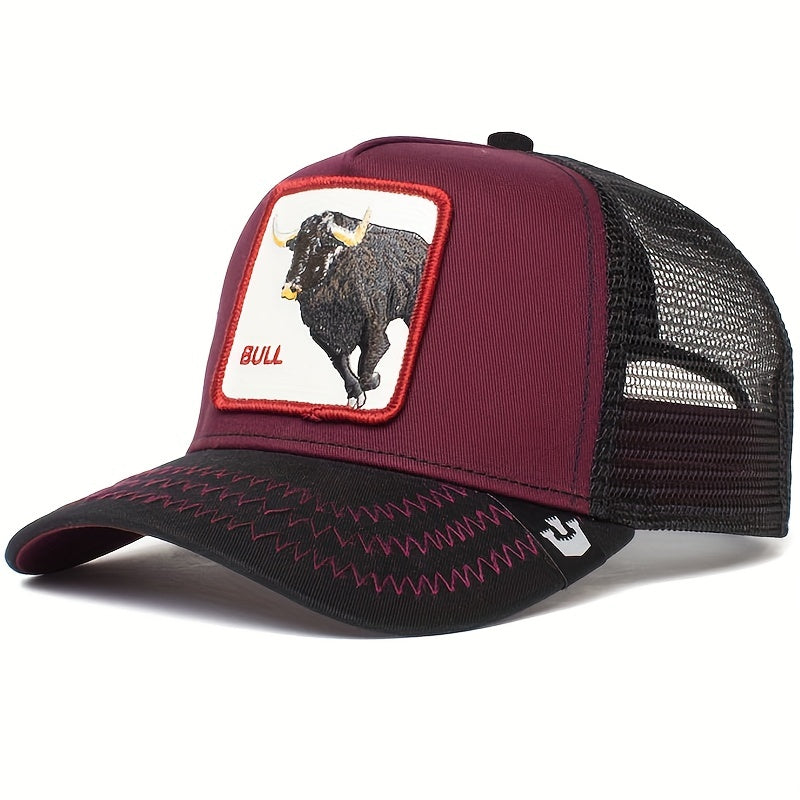 Classic Animal Patch Baseball Cap Cotton Mesh Breathable Sports Trucker Hats