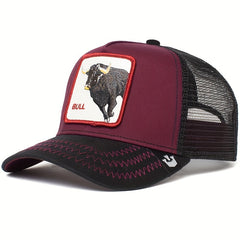 Classic Animal Patch Baseball Cap Cotton Mesh Breathable Sports Trucker Hats