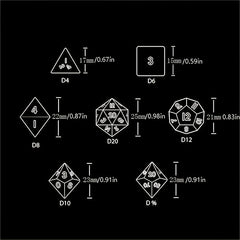 7pcs Metal Dice Set for Board Game Desktop Accessories
