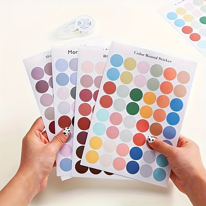 5 Sheets Polka Dot Stickers 2 16 Cm Labels Morandi Round Stickers