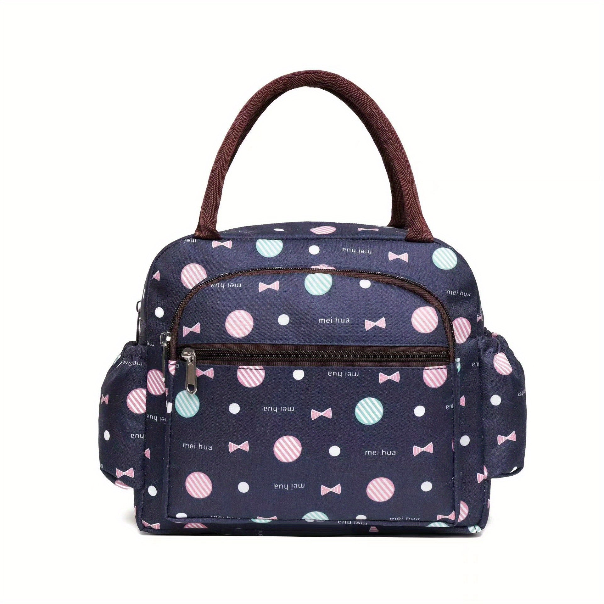 Cartoon Pattern Satchel Bag Zipper Lunch Bag for Work