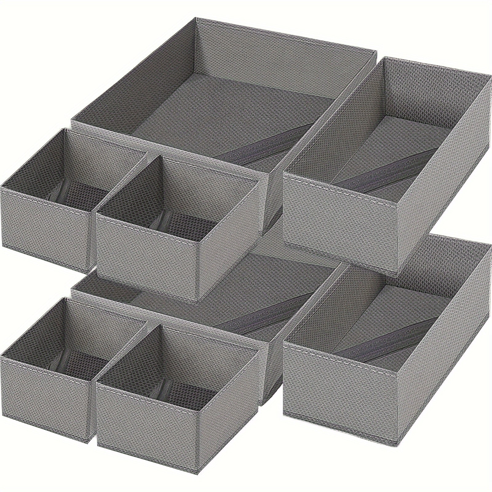 8pcs Foldable Storage Boxes Drawer Divider Organizer Underwear Bra Tie Sock
