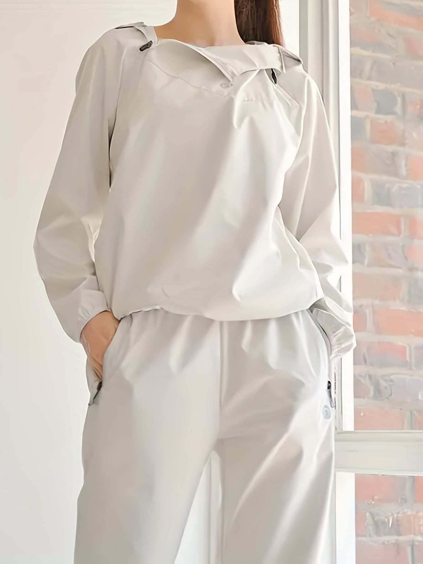 2pcs Sweat Sports Sets Slimming Weight Loss Sweating Jacket Top & Sweating Pants