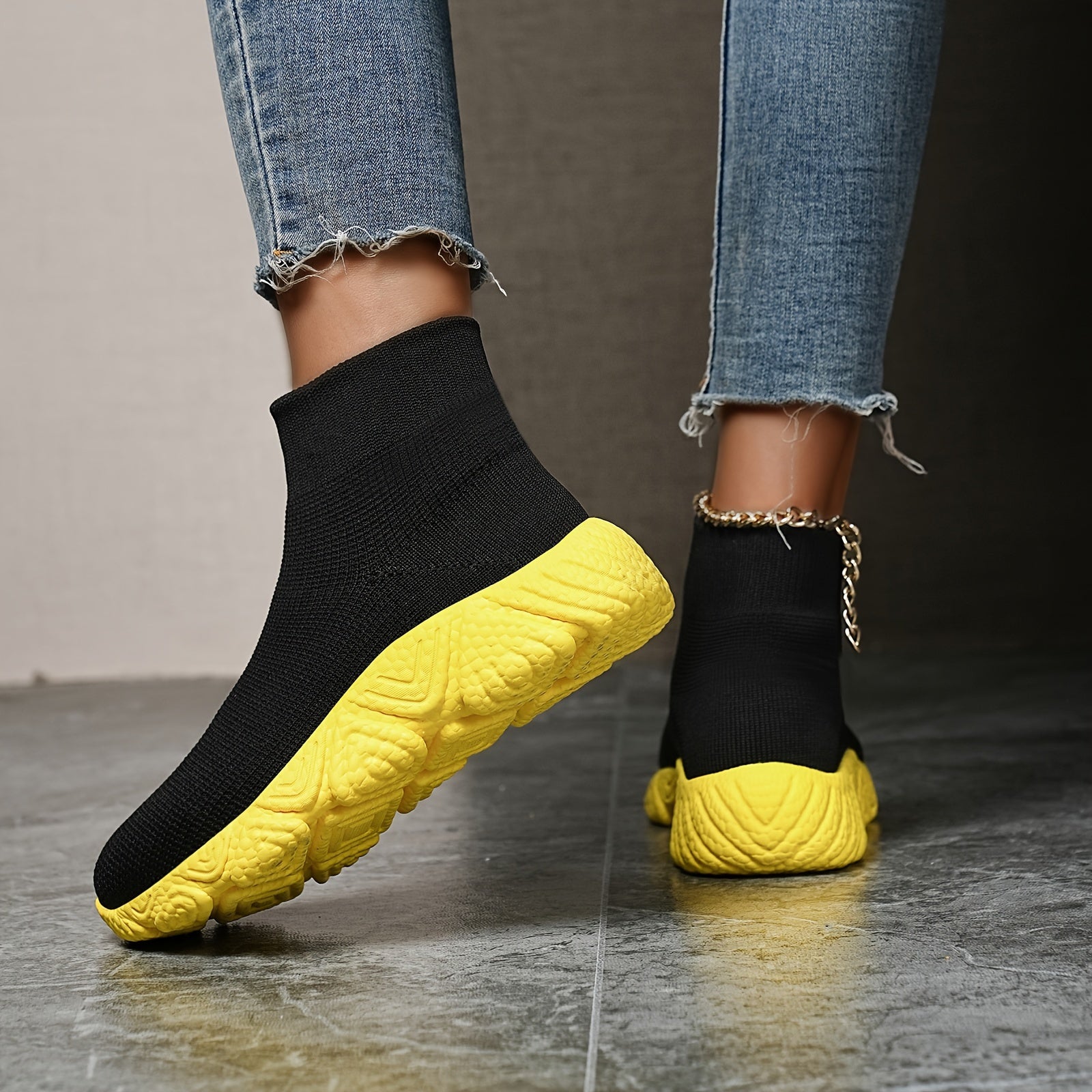 High Top Flying Woven Casual Running Shoes